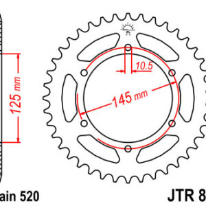 JT ZĘBATKA TYLNA 855 45 (ŁAŃC. 520) (85545JT)