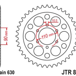 JT ZĘBATKA TYLNA 858 35 YAMAHA XV 920R / XV 1000 '81-82, TR1 '81-85 (85835JT) (ŁAŃC. 630) NA ZAMÓWIENIE
