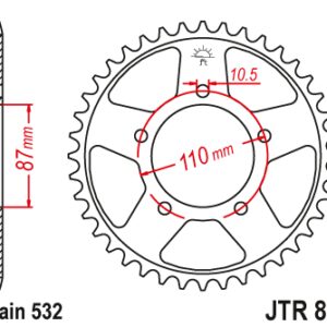 JT ZĘBATKA TYLNA ALUMINIOWA 7075-T6 (ERGAL) 4675 42 KTM 200 DUKE/RC '15-'20 KOLOR POMARAŃCZOWY - ZAMÓWIĆ