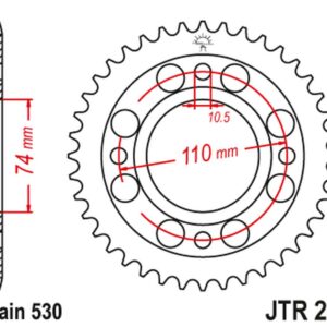 JT ZĘBATKA TYLNA HONDA CB 500 T '75-77' (28033JT) (ŁAŃC.520)
