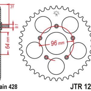 JT ZĘBATKA TYLNA JTR1250 56 HONDA NX 125 '89-90' (JTR1250.56)*(ŁANC428) NA ZAMÓWIENIE