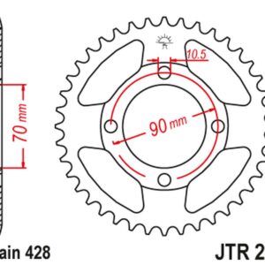 JT ZĘBATKA TYLNA JTR264 45 HONDA CT 110 '99-00' (26445JT) (ŁAŃC.428)