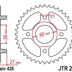JT ZĘBATKA TYLNA 267 39 HONDA CD 175 '71-78' (26739JT) (ŁAŃC.428) NA ZAMÓWIENIE