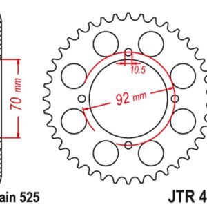 JT ZĘBATKA TYLNA JTR474 48 KAWASAKI KH 250 '75-82', S1 250 '73-75' (47448JT) (ŁAŃĆ.525) NA ZAMÓWIENIE