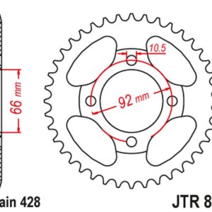 JT ZĘBATKA TYLNA YAMAHA RS 200 (ŁAŃC. 428) NA ZAMÓWIENIE