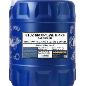 MANNOL MAXPOWER 4X4 75W140 API GL5 - OLEJ PRZEKŁADNIOWY SYNTETYCZNY 20L (75W-140)