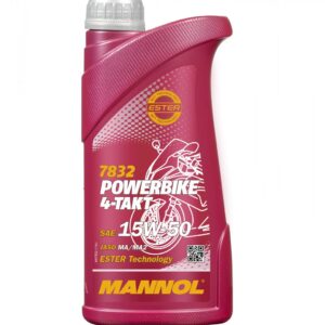 MANNOL OLEJ SILNIKOWY 4T MOTORBIKE 15W50 1L ESTER + MA2 SEMISYNTETYK (7832) (20)