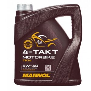 MANNOL OLEJ SILNIKOWY 4T MOTORBIKE 5W40 4L SYNTETYCZNY ESTER TECHNOLOGY (JASO MA/MA2) (7814) (20)