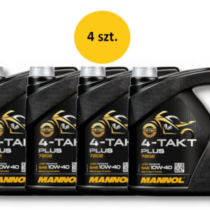 MANNOL OLEJ SILNIKOWY 4T PLUS 10W40 4L (API SL, JASO MA/MA2) SEMISYNTETYK (7202) (20) - KARTON 4 SZTUKI (PAKIET)