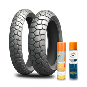MICHELIN KOMPLET OPON (CAI621812/26) 90/90-21 M/C 54H ANAKEE ADVENTURE TL/TT PRZÓD DOT 2026 + (CAI392493/25) 150/70R18 M/C 70H ANAKEE ADVENTURE TL/TT TYŁ DOT 2025 + SET REPSOL