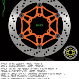 NG TARCZA HAMULCOWA PRZÓD APRILIA RS 50 '06-'10, RS 125 '19-'25, RS4 50/125 '11-'20 ,TUONO 125 '15-'25 , DERBI GPR 50/80/125 '04-'15 (300X90X4) (6X6,25MM)