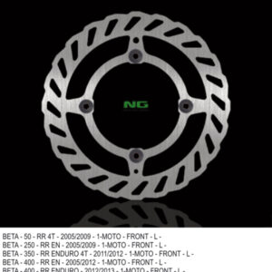NG TARCZA HAMULCOWA PRZÓD BETA 50/350/400/450/498/500 RR ENDURO (260X120,2X3,5) (4X8,5MM) WAVE 4 OTWORY