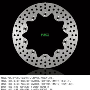 NG TARCZA HAMULCOWA PRZÓD BMW K 75C/RT/S '94-'96, PRZÓD/TYŁ K 100 '84-'93, K1100 '92-'00 (285X165X4,8) (10X5,5MM)