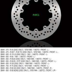 NG TARCZA HAMULCOWA PRZÓD BMW R45/60/65/75/80/90/100 (260X144X5) 10 OTWORÓW ŚR.5