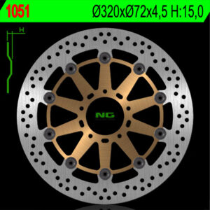 NG TARCZA HAMULCOWA PRZÓD DUCATI 749/848/999/1000/1100 '02-17 (320X72X4,5MM) (5X8,25MM) PŁYWAJĄCA