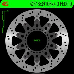 NG TARCZA HAMULCOWA PRZÓD HONDA NSR 125 93-03 PŁYWAJĄCA (318X106X4,0 MM) (6X8,5MM)