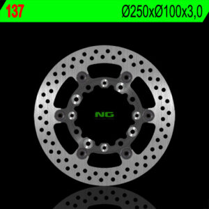NG TARCZA HAMULCOWA PRZÓD KAWASAKI KX 125/250 '89-'05, KLX 250/300/650R '93-'07, SUZUKI RMZ 250 '04-'06 (PŁYWAJĄCA) (250X100X3) (4X6,5MM) PŁYWAJĄCA