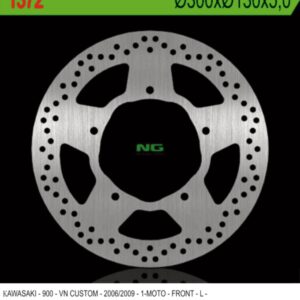 NG TARCZA HAMULCOWA PRZÓD KAWASAKI VN 900 CLASSIC/CUSTOM '06-'09 (300X130X5MM) 5 OTWORÓW O ŚR.10,5
