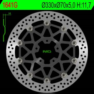 NG TARCZA HAMULCOWA PRZÓD KAWASAKI ZX 10R SE ABS '19-20, ZX 10RR ABS '17-24 (330X70X5,0MM) (5X10,5MM) PŁYWAJĄCA (ŚRODEK ALUMINIOWY)