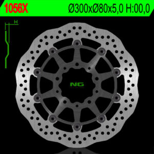 NG TARCZA HAMULCOWA PRZÓD KAWASAKI ZX6R '05-'16, ER6F/N '06-'18, KLE 650 VERSYS '07-'22, Z750, Z1000,ZX10R (300X80X5) (5X10,5MM) WAVE PŁYWAJĄCA