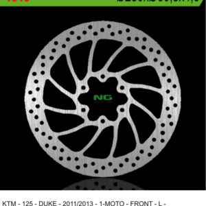 NG TARCZA HAMULCOWA PRZÓD KTM 125/200 DUKE '11-'13, 390 DUKE '13-'14 (280X60,5X4,0) (6X10,25MM)