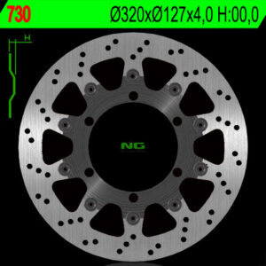 NG TARCZA HAMULCOWA PRZÓD KTM 625/640/690 (320X127X4) (6X6,5MM)