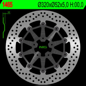 NG TARCZA HAMULCOWA PRZÓD KTM DUKE 690 R/ABS '12-'19 , HUSQVARNA VITPILEN 701 '18-'20 (FELGI ALUMIONIOWE) (320X52X5MM) (5X8,5MM) PŁYWAJĄCA