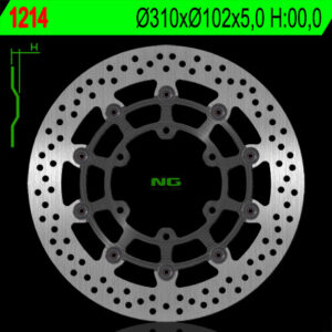 NG TARCZA HAMULCOWA PRZÓD SUZUKI GSXR 600/750 '08-'18, GSXR 1000 '09-'16, GSX 750Z '08-'21 (310X102X5MM) (6X8,5MM) PŁYWAJĄCA