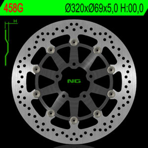 NG TARCZA HAMULCOWA PRZÓD SUZUKI GSXR600/750 '97-'03, GSXR1000 '00-'04, TL1000, GSXR1300 HAYABUSA '99-07, GSX 1400 02-07 (320X69X5) (ŚRODEK ALUMINIOWY) PŁYWAJĄCA