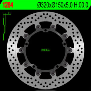 NG TARCZA HAMULCOWA PRZÓD TRIUMPH SPEED TRIPLE 1050 '08-'17, SPRINT 1050 '10-'14 (320X150X5) (5X10,5MM) PŁYWAJĄCA