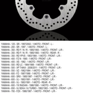 NG TARCZA HAMULCOWA PRZÓD/TYŁ YAMAHA XJ 600/900, XJR1300, MT01, XV 750/1100 (267X132X4) (6x8,25mm)