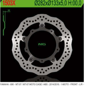 NG TARCZA HAMULCOWA PRZÓD YAMAHA MT-07 / ABS '13-17, TRACER 700 '16-'17, XSR 700 / ABS '16-17 WAVE (282X133X5) (5X8,5MM)
