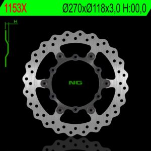 NG TARCZA HAMULCOWA PRZÓD YAMAHA YZF 250/400/426/450 '98-'24, YZ 125/250 (2T), WR 250/400/426/450F (270X118X3MM) PŁYWAJĄCA (6X6,5MM) WAVE