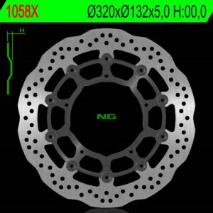 NG TARCZA HAMULCOWA PRZÓD YAMAHA YZF R1 '04-'06 / '15-'16, FZ1 '06-13, R6 '20-, V-MAX '09-16, MT-10 '16-21 (320X132X5MM) (5X8,5MM) WAVE PŁYWAJĄCA