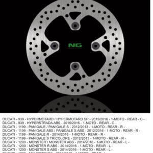 NG TARCZA HAMULCOWA TYŁ DUCATI MULTISTRADA 1200 10-16, MONSTER 1200 14-16, HYPERMOTORAD