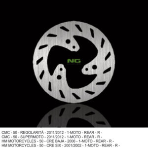 NG TARCZA HAMULCOWA TYŁ HM50 (CRE50) 01-06 (220X62X3,5) (3X10,5MM)