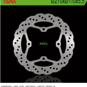 NG TARCZA HAMULCOWA TYŁ KAWASAKI GTR 1400 '07-'18 (270X110X5,5MM) (4 OTWORY 10,5MM) WAVE