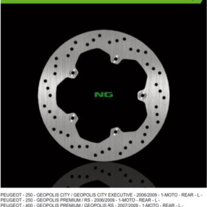 NG TARCZA HAMULCOWA TYŁ PEUGEOT 250/400/500 (240X126X60) (5X6,5MM)
