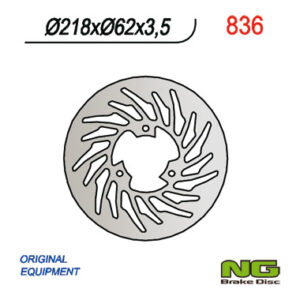 NG TARCZA HAMULCOWA TYŁ YAMAHA DT50R '03-'08, DT50SM '05-'011, DT50X, XT125 '05-'11, MBK 50X-LIMIT '03-'05, MALAGUTI 50 XSM '03'-10 (218x62x3,5)