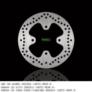 NG TARCZA HAMULCOWA TYŁ YAMAHA X-CITY 125 08-12, 250 07-17, X-MAX 125/250 05-09 (240X92X5) (4X8,5MM)