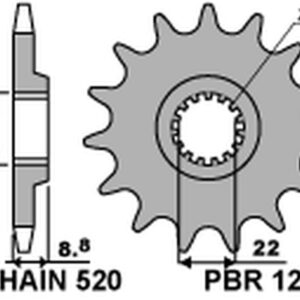 PBR WYPRZEDAZ ZĘBATKA PRZEDNIA 1248 15 18NC KTM SX/EXC 125/150 '88-'25 SAMOOCZYSZCZAJĄCA (JTF1901.15SC) (ŁAŃC. 520) (MADE IN ITALY)