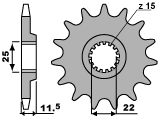 PBR WYPRZEDAZ ZĘBATKA PRZEDNIA 1252 17 18NC (ŁAŃC. 520) (MADE IN ITALY)