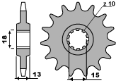 PBR WYPRZEDAZ ZĘBATKA PRZEDNIA 155 14 18NC (ŁAŃC. 415) (MADE IN ITALY)