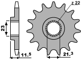 PBR WYPRZEDAZ ZĘBATKA PRZEDNIA 2051 14 18NC YAMAHA TTR 250 93-06, YFM 250 R RAPTOR 08-11 (ŁAŃC. 520) (MADE IN ITALY)