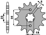PBR WYPRZEDAZ ZĘBATKA PRZEDNIA 2053 14 18NC YAMAHA TW 125/200 87-05 (ŁAŃC. 428) (MADE IN ITALY)