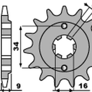 PBR WYPRZEDAZ ZĘBATKA PRZEDNIA 2062 14 18NC YAMAHA YFS 200 BLASTER '88-'06 (JTF1554.14) (ŁAŃC. 520) (STD.+1) (MADE IN ITALY)