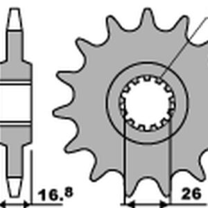 PBR PROMOCJA ZĘBATKA PRZEDNIA 2068 14 18NC HONDA CBR 600F '99-'12, CBR 650F '14-'16, XL 1000V VARADERO '99-'13 (STD.-2) (JTF1370.14) (ŁAŃC. 525) (MADE IN ITALY)