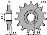 PBR WYPRZEDAZ ZĘBATKA PRZEDNIA 2073 14 18NC CBF/CBR 600 '-1' (ŁAŃC. 525) (MADE IN ITALY)
