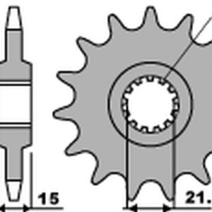 PBR PROMOCJA ZĘBATKA PRZEDNIA 2082 16 18NC KAWASAKI ZX6R '95-'97 (JTF1515.16) (ŁAŃC. 525) (STD.+1) (MADE IN ITALY)