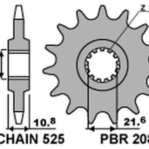 PBR WYPRZEDAZ ZĘBATKA PRZEDNIA 2086 16 18NC (MADE IN ITALY)